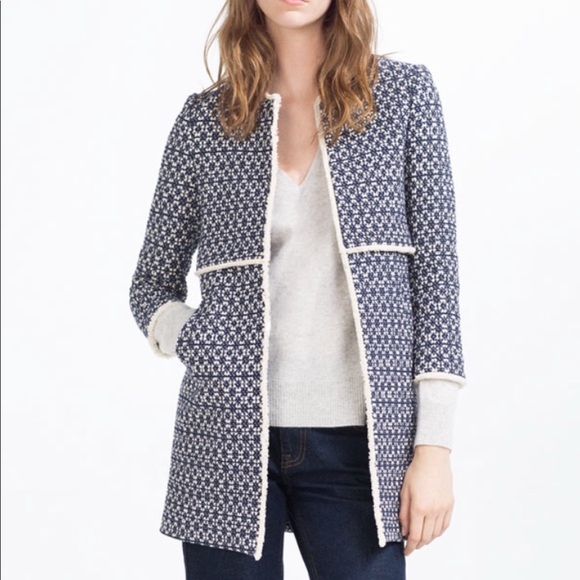 zara printed coat